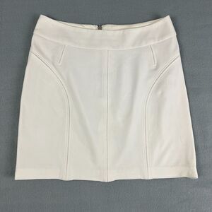 Dolce & Gabbana White Mini Skirt Back Zip With DG Charms Women's 42